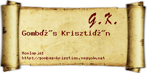 Gombás Krisztián névjegykártya