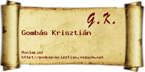 Gombás Krisztián névjegykártya
